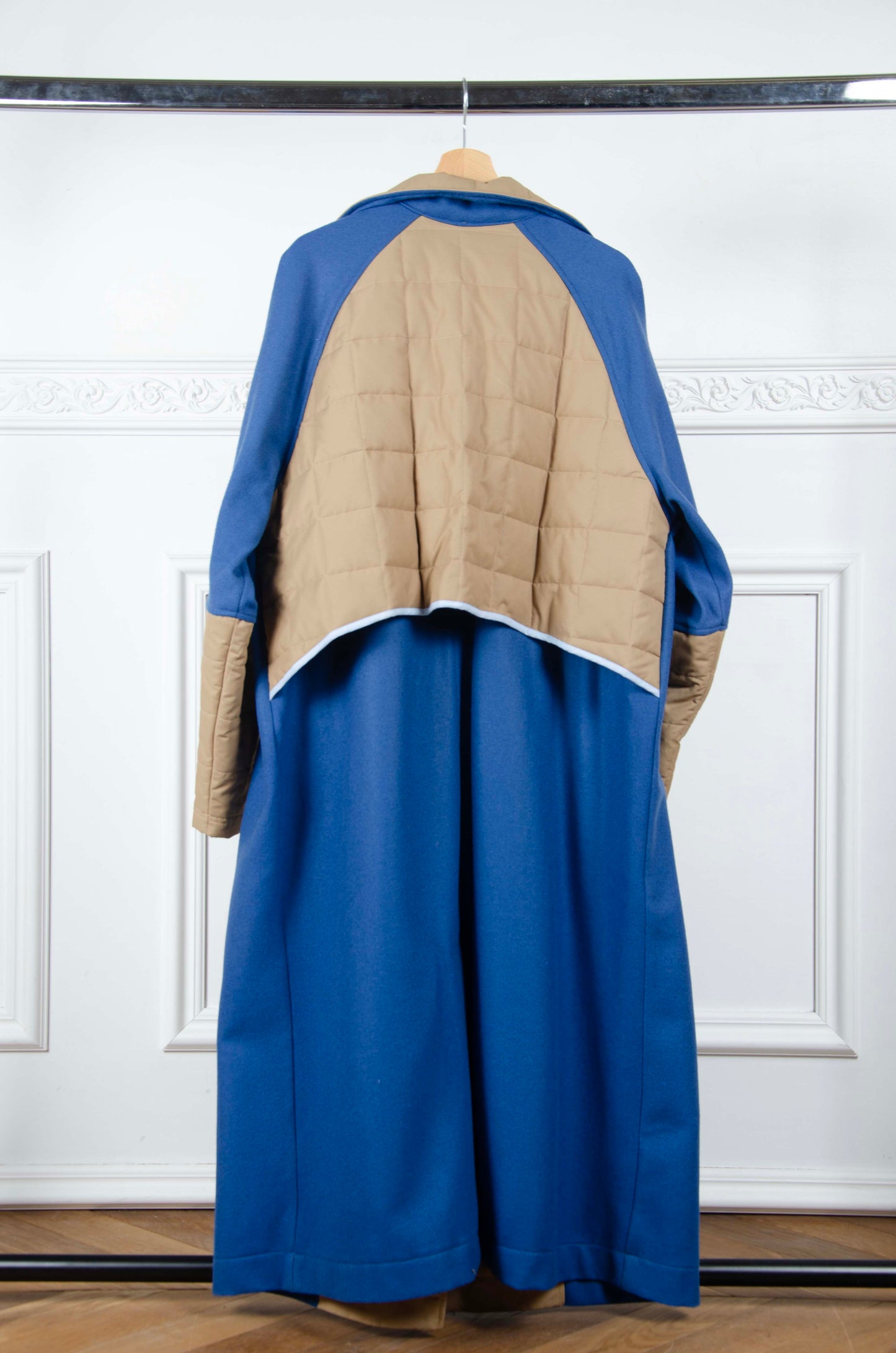 Blue Upcycled Wool Coat - L