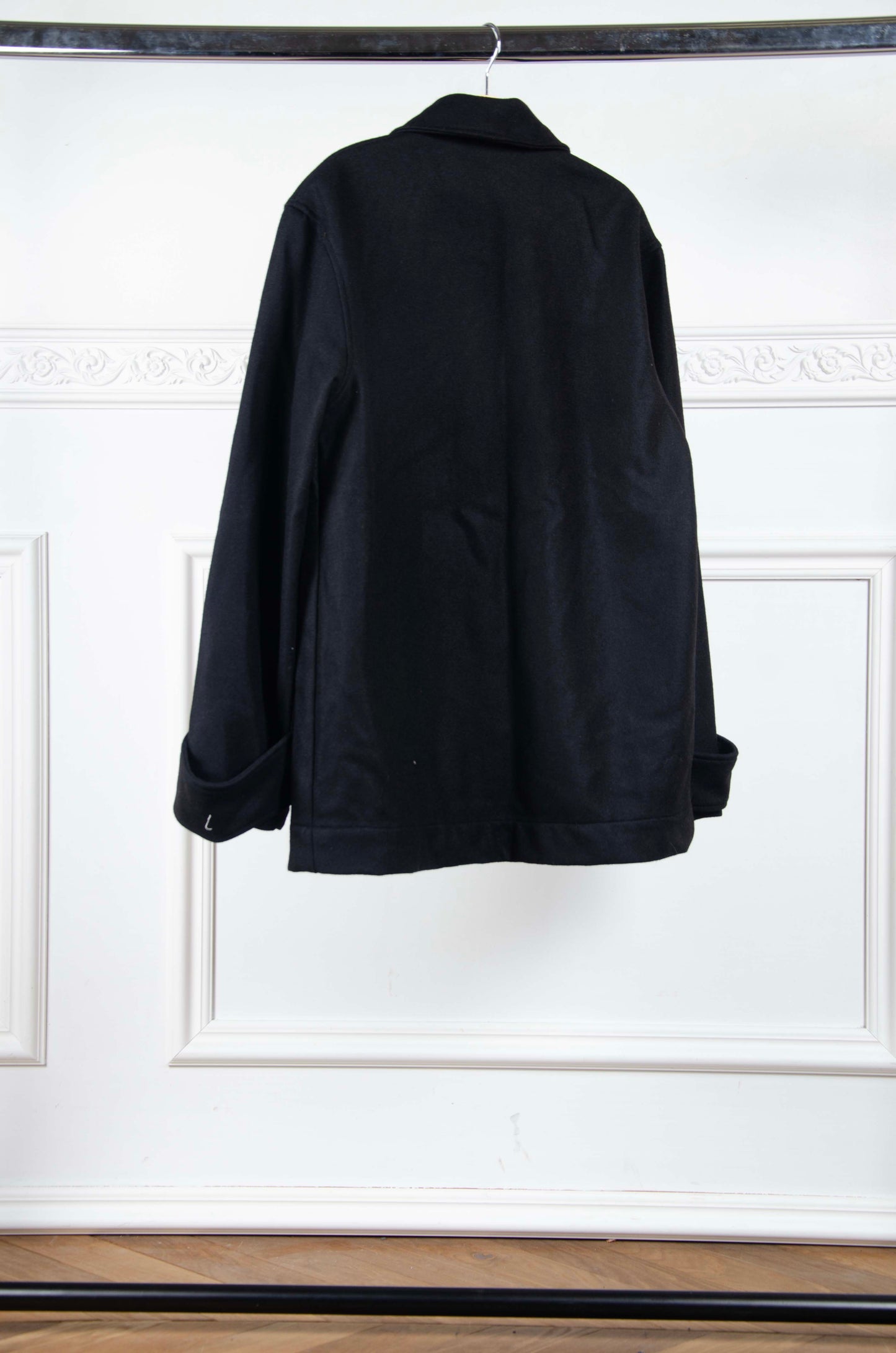 Black Seguin Wool Jacket - L