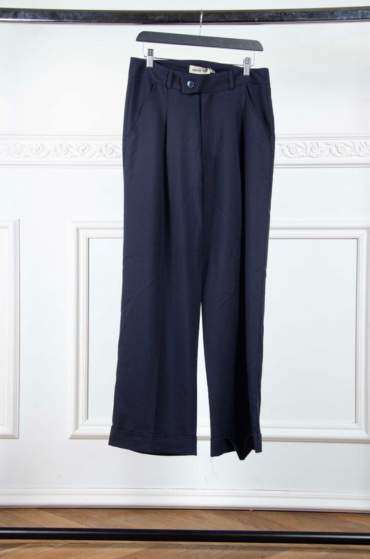 Navy Wool Pants - L